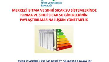 Merkezi Isıtma ve Sıhhi Sıcak Su Sistemlerinde Isınma ve Sıhhi Sıcak Su Giderlerinin Paylaştırılmasına İlişkin Yönetmelik